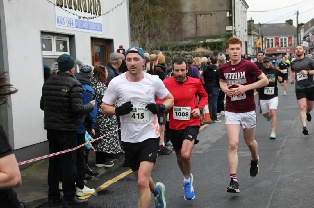 Owen Costello mid-race on a street course in Ireland